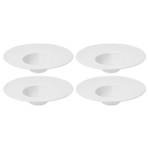 Conjunto de 4 Pratos de Entrada 30,50cm Oxford White, Porcelana