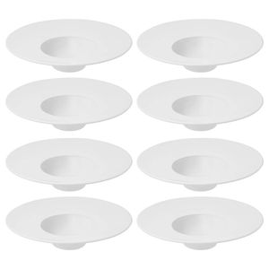 Conjunto de 8 Pratos de Entrada 30,50cm Oxford White, Porcelana