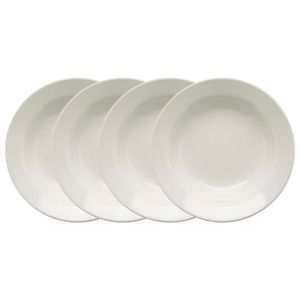 Conjunto de 4 Pratos Fundos 22cm Biona Donna Branco, Cerâmica