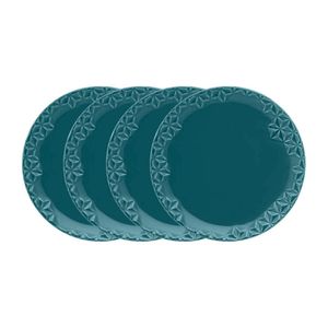 Conjunto de 4 Pratos Lanches 21cm Oxford Mia Ágata, Porcelana