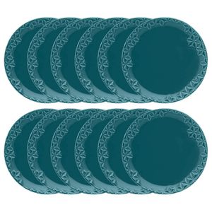 Conjunto de 12 Pratos Lanches 21cm Oxford Mia Ágata, Porcelana