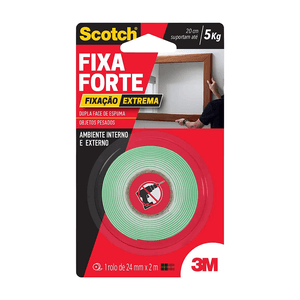 Fita Dupla Face 3M Scotch Fixa Forte Fixação Extrema 24mm X 2m - HB004492250