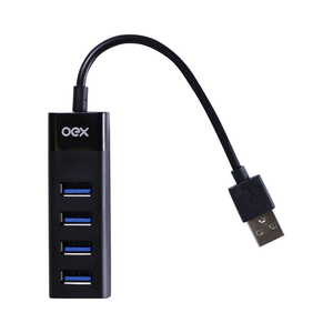 Hub Usb Oex Com 4 Portas Usb 2.0, Preto - Hb102