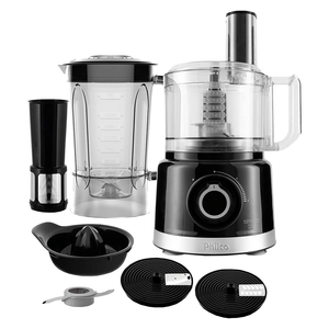 Multiprocessador Philco, 5 em 1 Turbo, 900W, 2 Velocidades + Pulsar, Preto - PMP1500P 220V