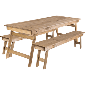 Conjunto Mesa Para Churrasco Tramontina Naturalle Rústico - 91756/101