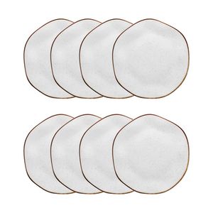 Conjunto de 8 Pratos Rasos 27,5cm Oxford Ryo Maresia, Porcelana