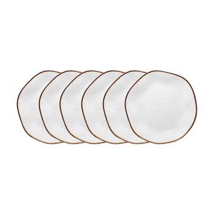 Conjunto de 6 Pratos Lanches 21,5cm Oxford Ryo Maresia, Porcelana