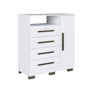 Cômoda Faimec América, 1 Porta, 4 Gavetas, Branco - 7614