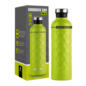 Garrafa Térmica Brasfoot Sky 750ml Verde Limão - 13098