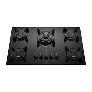 Cooktop A Gás Atlas U Top 5 Bocas, Acendimento Superautomático, Mesa De Vidro Preto, Com Tripla Chama - 300001516