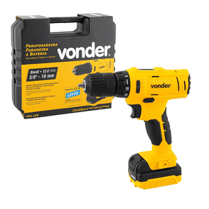 Parafusadeira/Furadeira 3/8” Vonder PFV120, 17 Peças - 6001100120 Bivolt