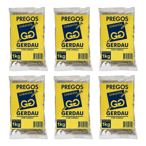 Kit Com 6kg De Prego Com Cabeça Gerdau 25x72