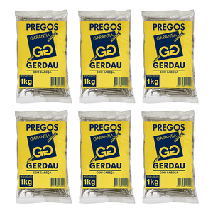 Kit Com 6kg De Prego Com Cabeça Gerdau 15x18