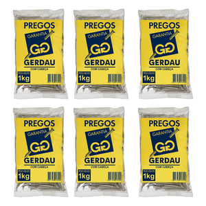 Kit Com 6kg De Prego Com Cabeça Gerdau 17x27