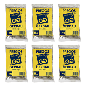 Kit Com 6kg De Prego Com Cabeça Gerdau 14x18