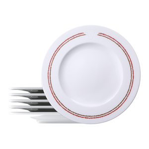 Conjunto De Prato Raso Tramontina Churrasco Classic 28cm, Em Porcelana, 06 Peças - 96950/278