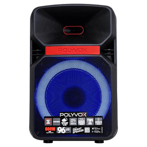 Caixa Amplificada Polyvox Xc-812tb Woofer 12, 600w, Com Bluetooth E Rádio Fm