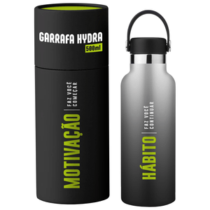 Garrafa Térmica Brasfoot Hydra Motivação 500ml Cinza Degradê - 13904