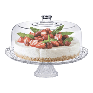 Boleira De Vidro Ruvolo Verona 30cm, Com Tampa Acrílica - 8048401
