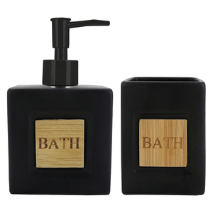 Conjunto Para Banheiro Bath Black Mimo, Preto, 2 Peças - 8268