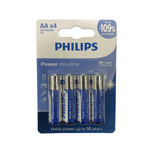 Pilha Alcalina Pequena Aa Philips Com 4 Unidades - Lr6p4b/59