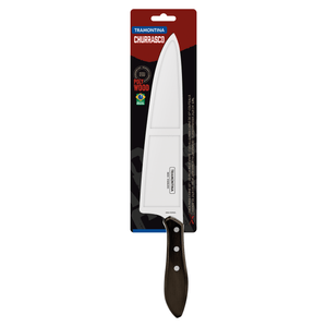 Faca Para Churrasco Tramontina 10" Em Aço Inox E Cabo Polywood Castanho - 21187/190