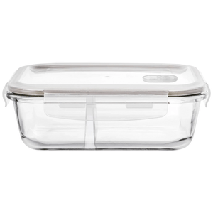 Pote Hermético Quadrado De Vidro Borossilicato Dynasty 1040ml Com Tampa E Divisória - 30208