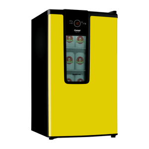 Cervejeira Consul 82 Litros Amarela Com Porta De Vidro - Modelo Czd12ay, 220v