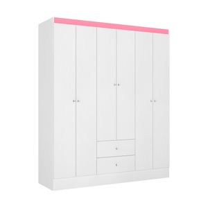 Roupeiro Thb Astro 6 Portas 5818 Br/Rosa Cha