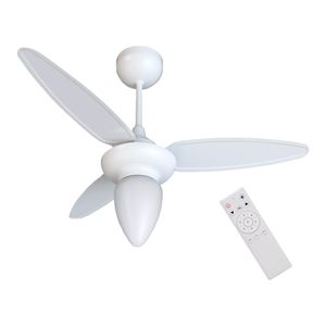 Ventilador De Teto Ventisol Wind 3 Pás Com 1 Luminária Branco Inverter Bivolt - Modelo Fharo