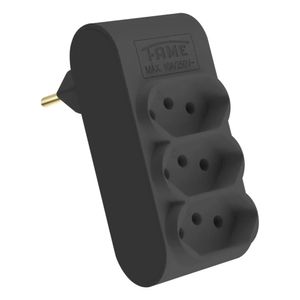 Plugue Multiplicador 2P+T 10A/250V PR Fame - 4106