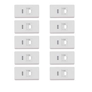Kit 10UN Modulo Conector RJ45 Branco Tramontina - 57115056