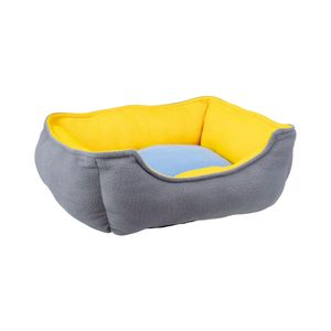 Cama Pet Mor Retangular GG Azul/Amarela