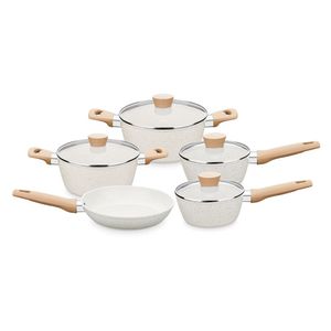 Conjunto de Panelas MTA Cerâmica Serena Vanilla 5 Peças