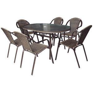 Conjunto De Jardim Mor Kalahari, 1 Mesa Com 6 Cadeiras -9143