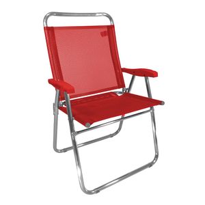 Cadeira Zaka King KNG300 Alum. Verm. 140Kg Plus Size